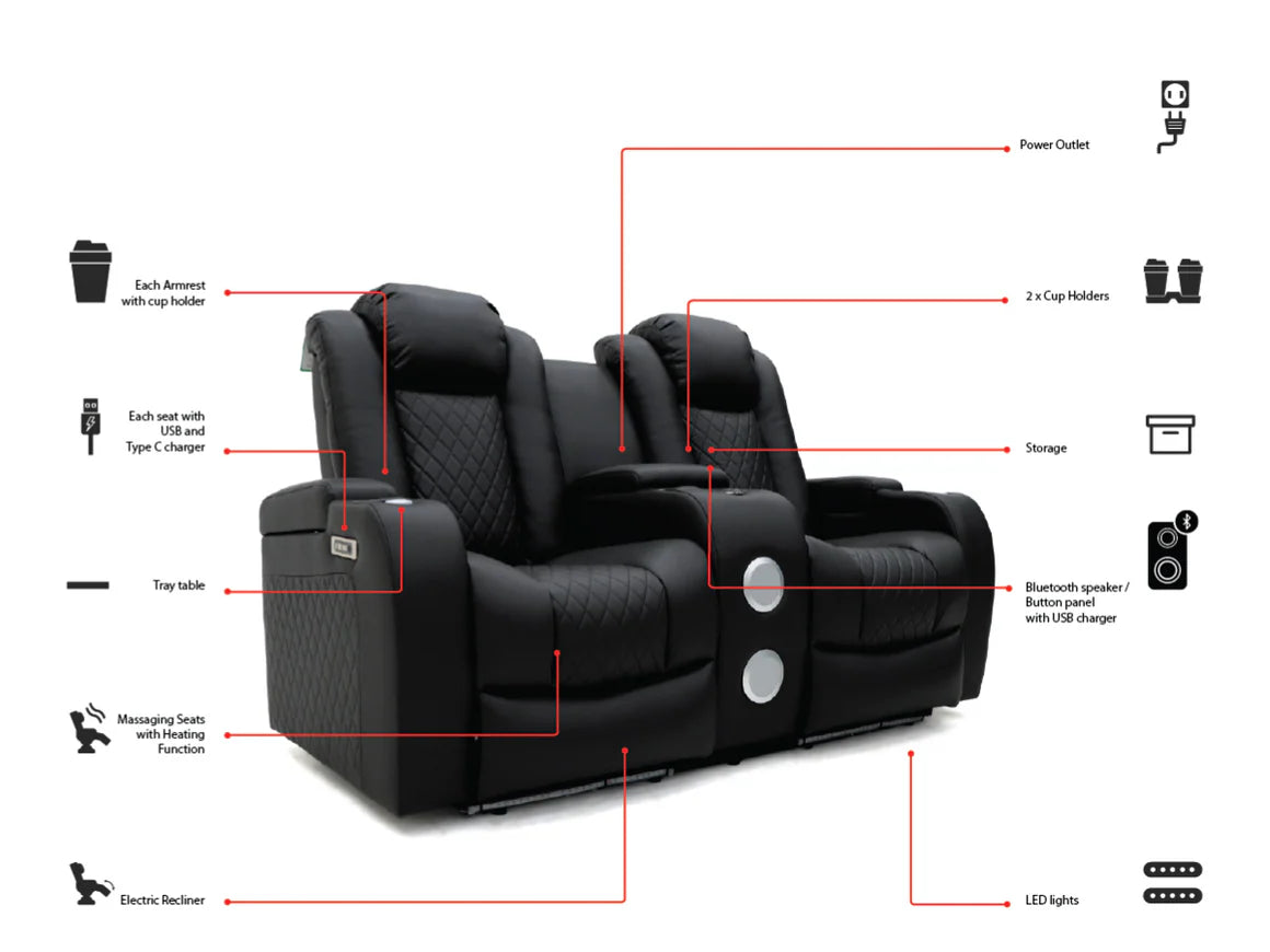 Hybrid Smart Model 11 - 2 Seater Recliner Sofa