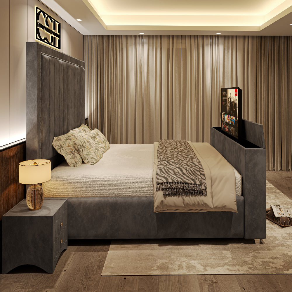 Zenith Velvet Electronic TV Bed with Lift System Secondary image