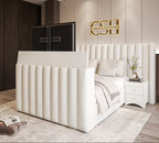 Alyssia TV Bed – stylish and functional bed with built-in TV storage.